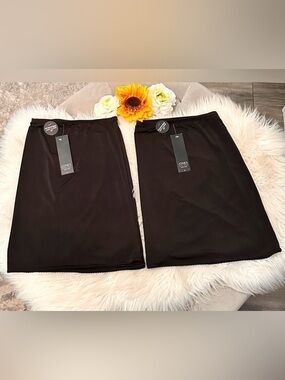 Jones New York Black Skirt Half Slip 16” Microfiber Anti Cling Sz 1X NEW!